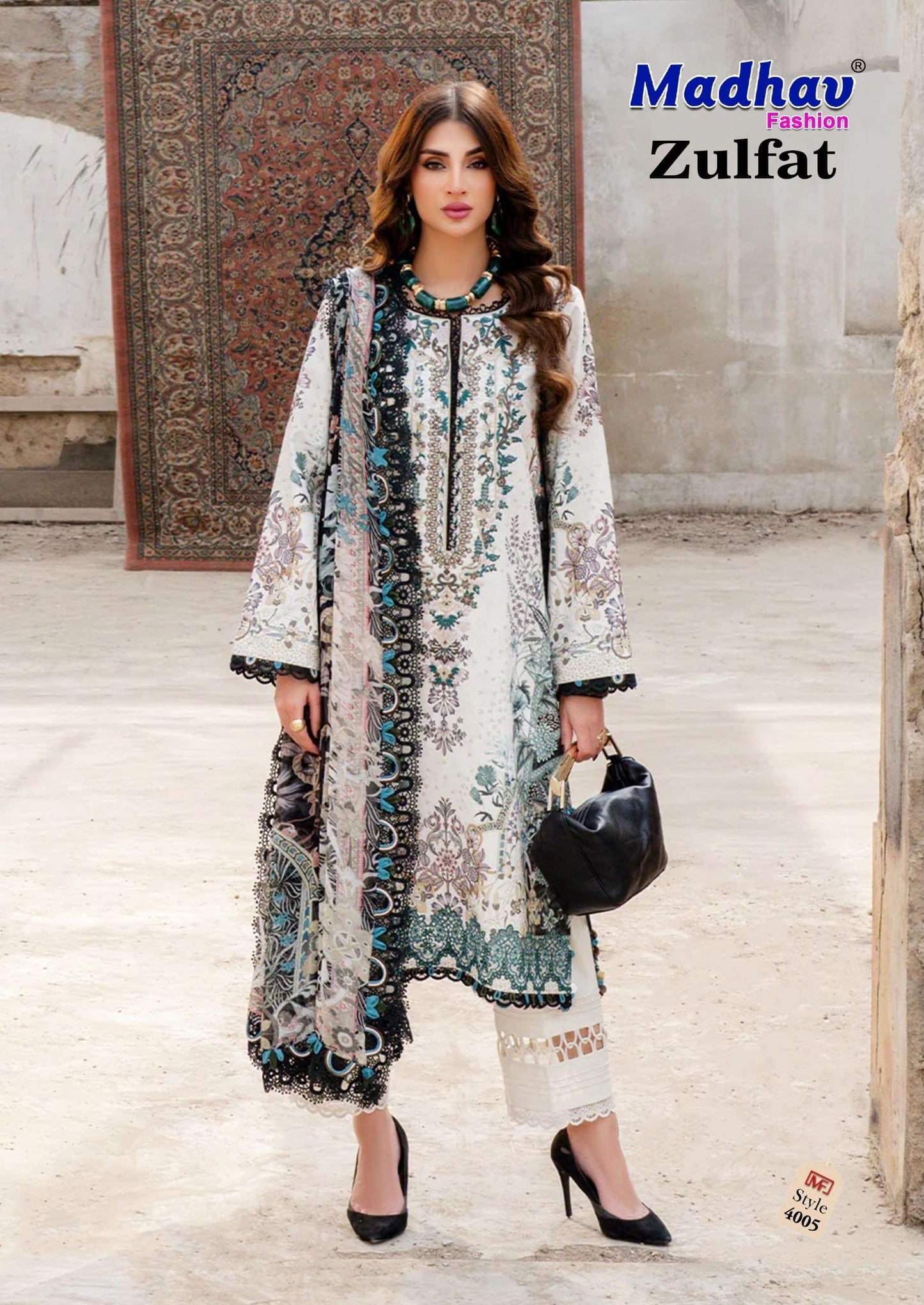 Madhav International Zulfat Vol 4 Pure Lawn Cotton Dress Material