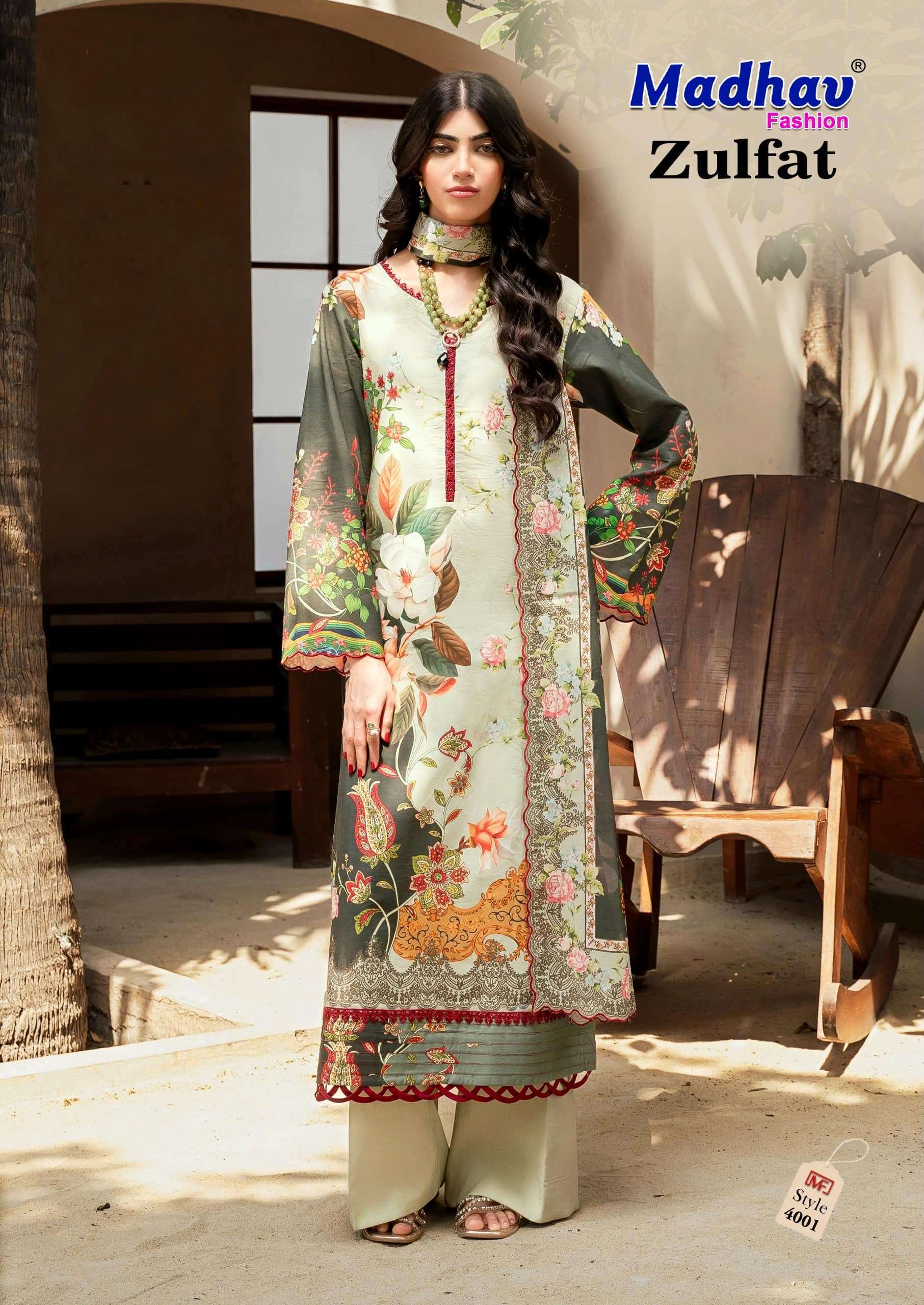 Madhav International Zulfat Vol 4 Pure Lawn Cotton Dress Material