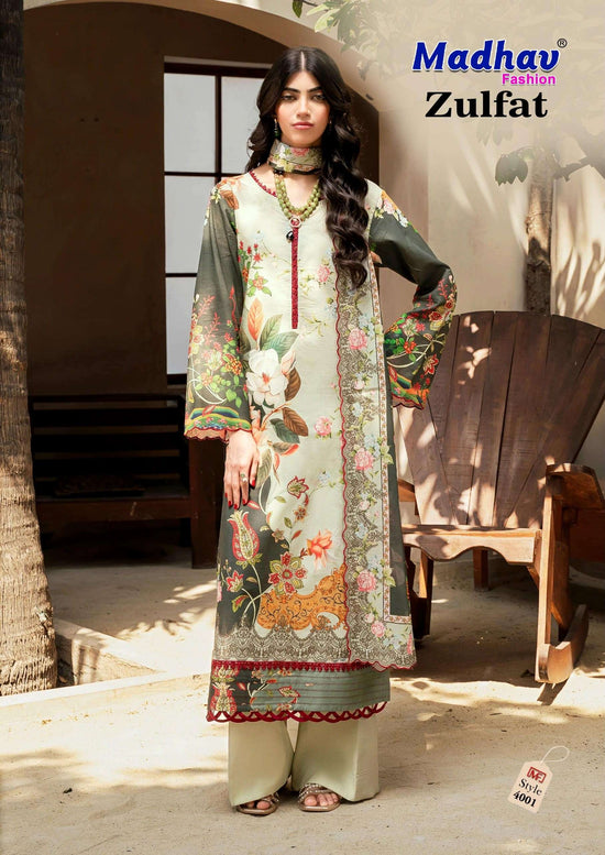 Madhav International Zulfat Vol 4 Pure Lawn Cotton Dress Material
