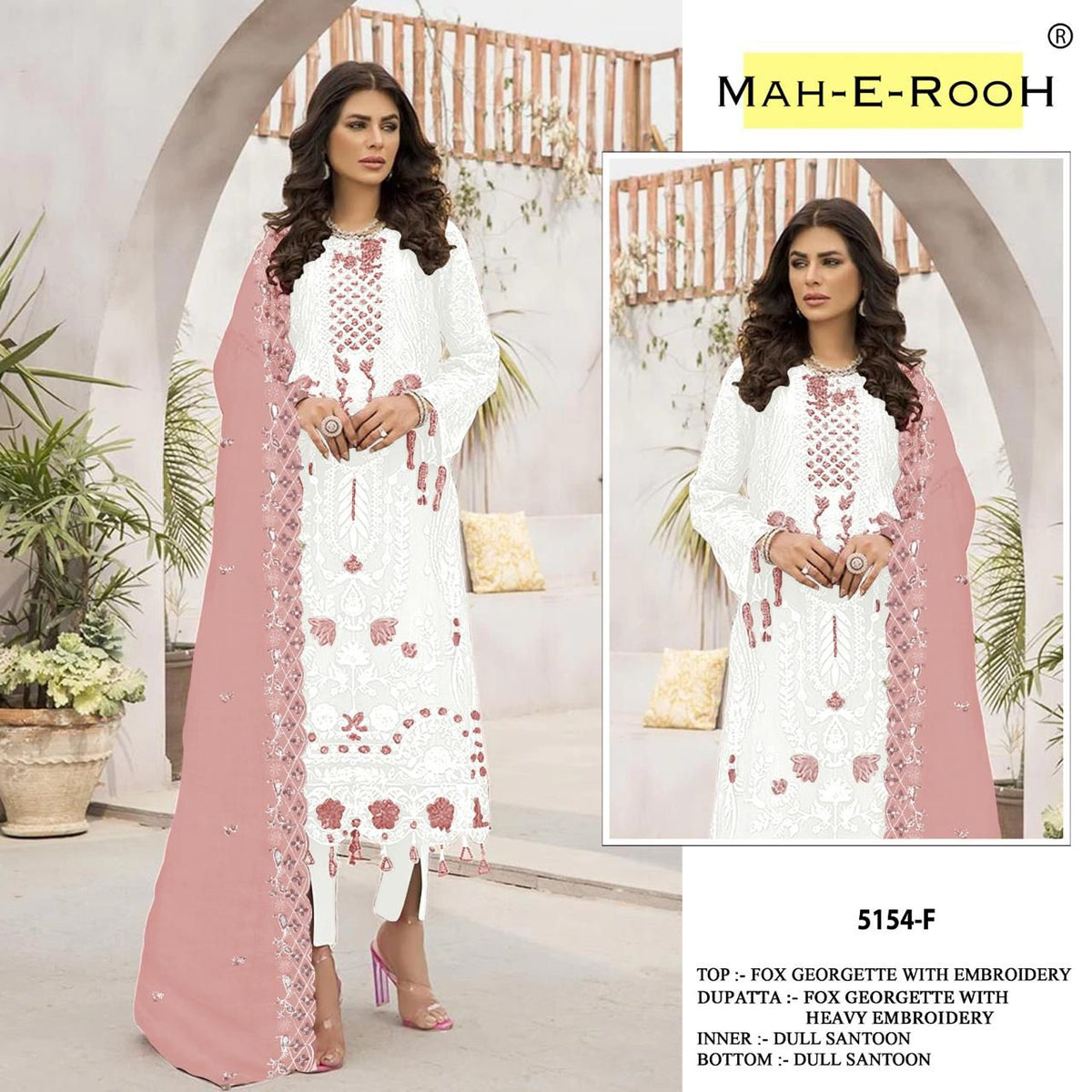 Mah E Rooh 5154 A To F Faux Georgette Pakistani Suits - Amrah Wholesale