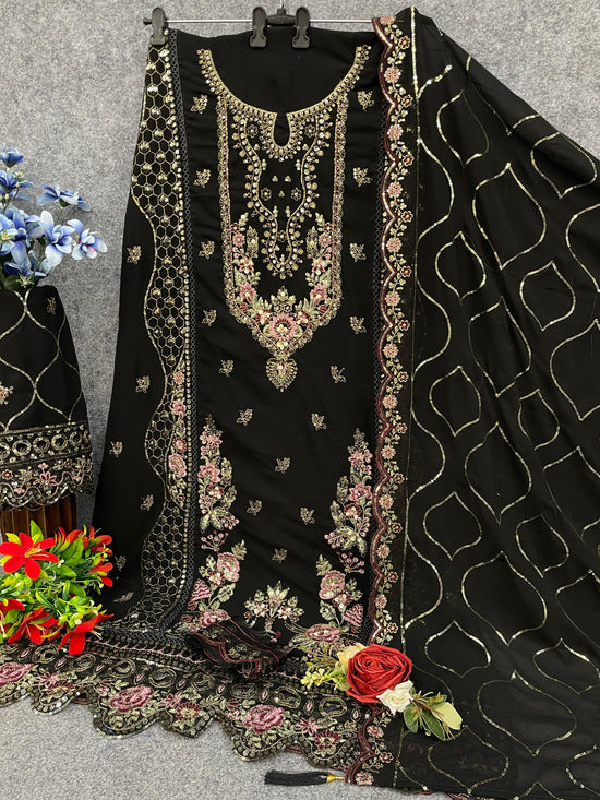 Amrah Wholesale Mah E Rooh 5183 A To D Faux Georgette Embroidered Dress Material