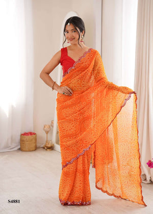 Mahotsav Aadhirai Georgette Printed Saree Wholesale