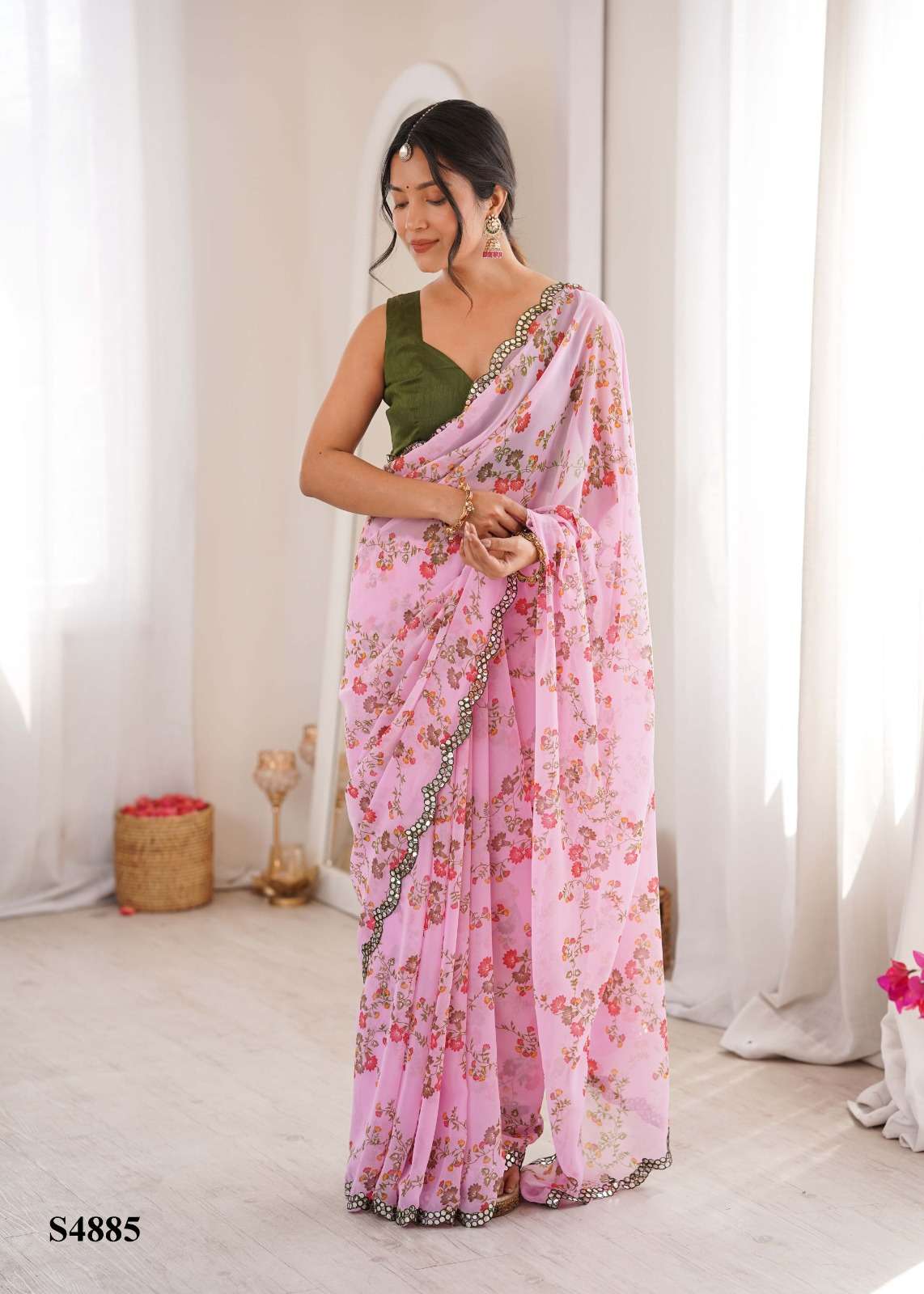 Mahotsav Aamani Georgette Printed Saree Wholesale