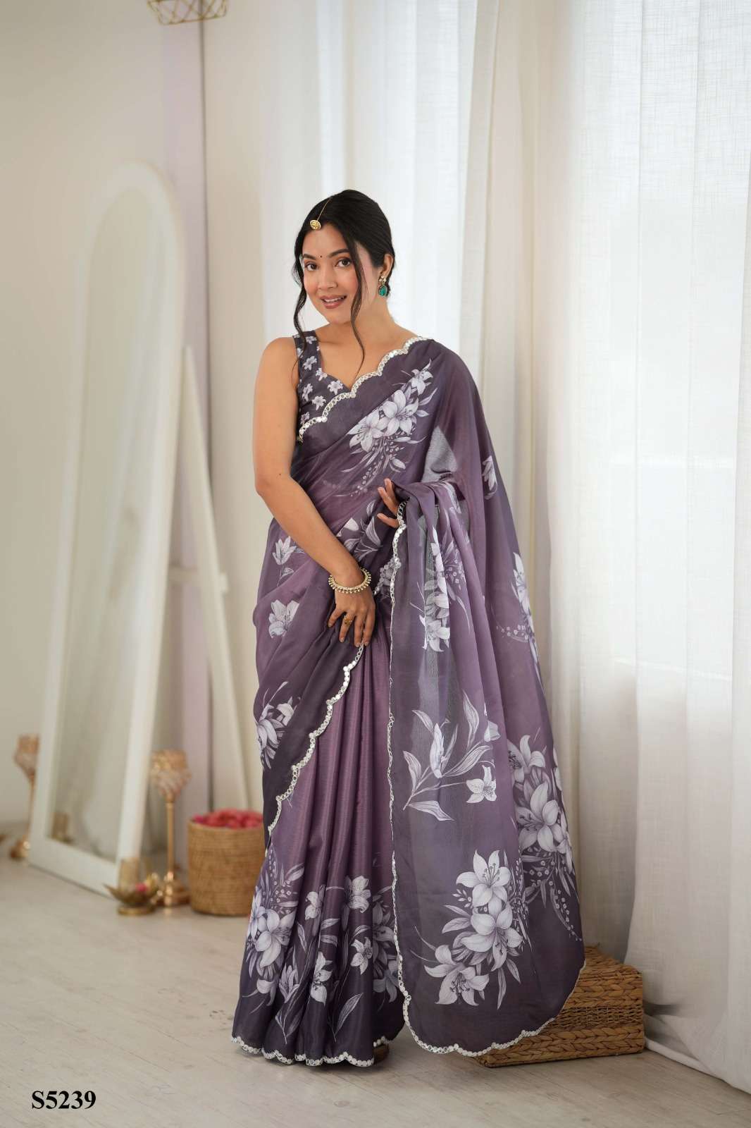 MAHOTSAV Charita S-5228 to S-5240 Chinon Printed Embroidery Saree