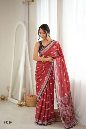 MAHOTSAV Charita S-5228 to S-5240 Chinon Printed Embroidery Saree
