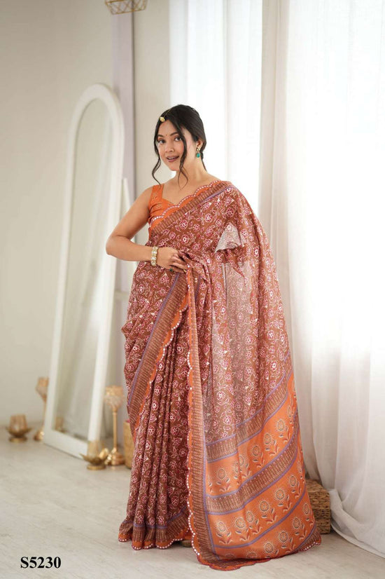 MAHOTSAV Charita S-5228 to S-5240 Chinon Printed Embroidery Saree