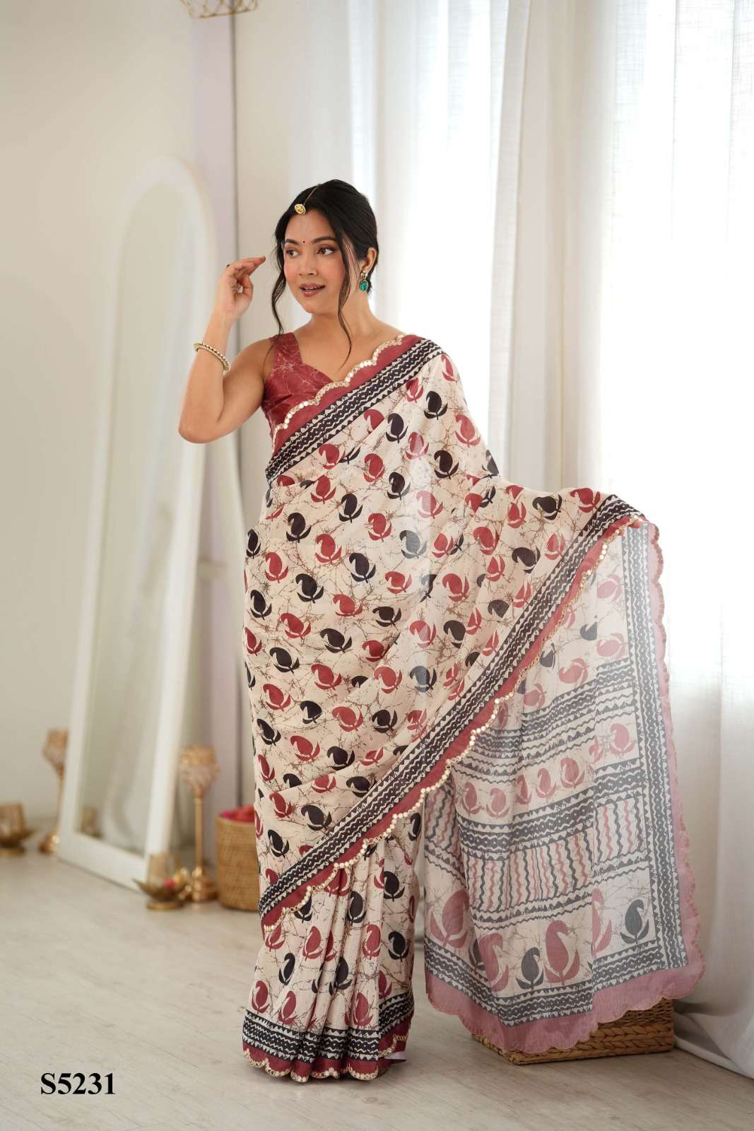 MAHOTSAV Charita S-5228 to S-5240 Chinon Printed Embroidery Saree
