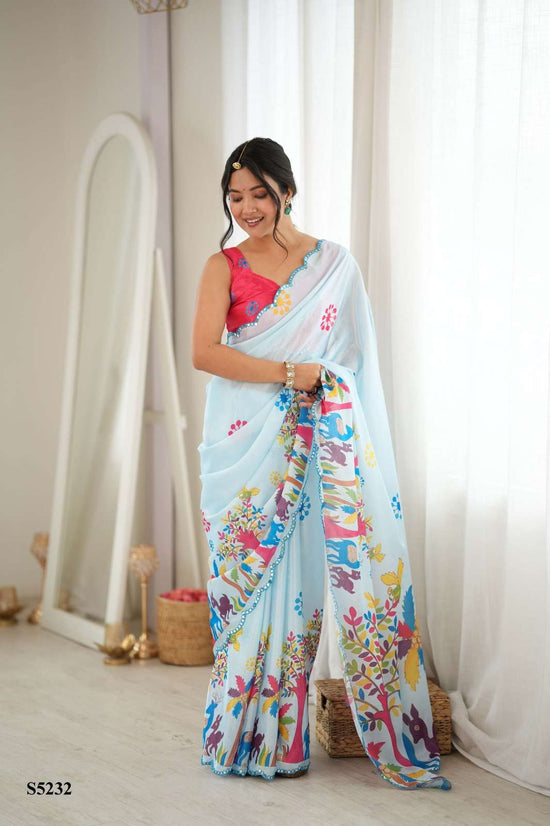 MAHOTSAV Charita S-5228 to S-5240 Chinon Printed Embroidery Saree