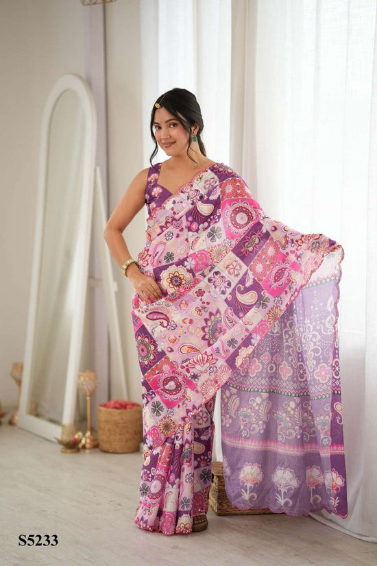 MAHOTSAV Charita S-5228 to S-5240 Chinon Printed Embroidery Saree