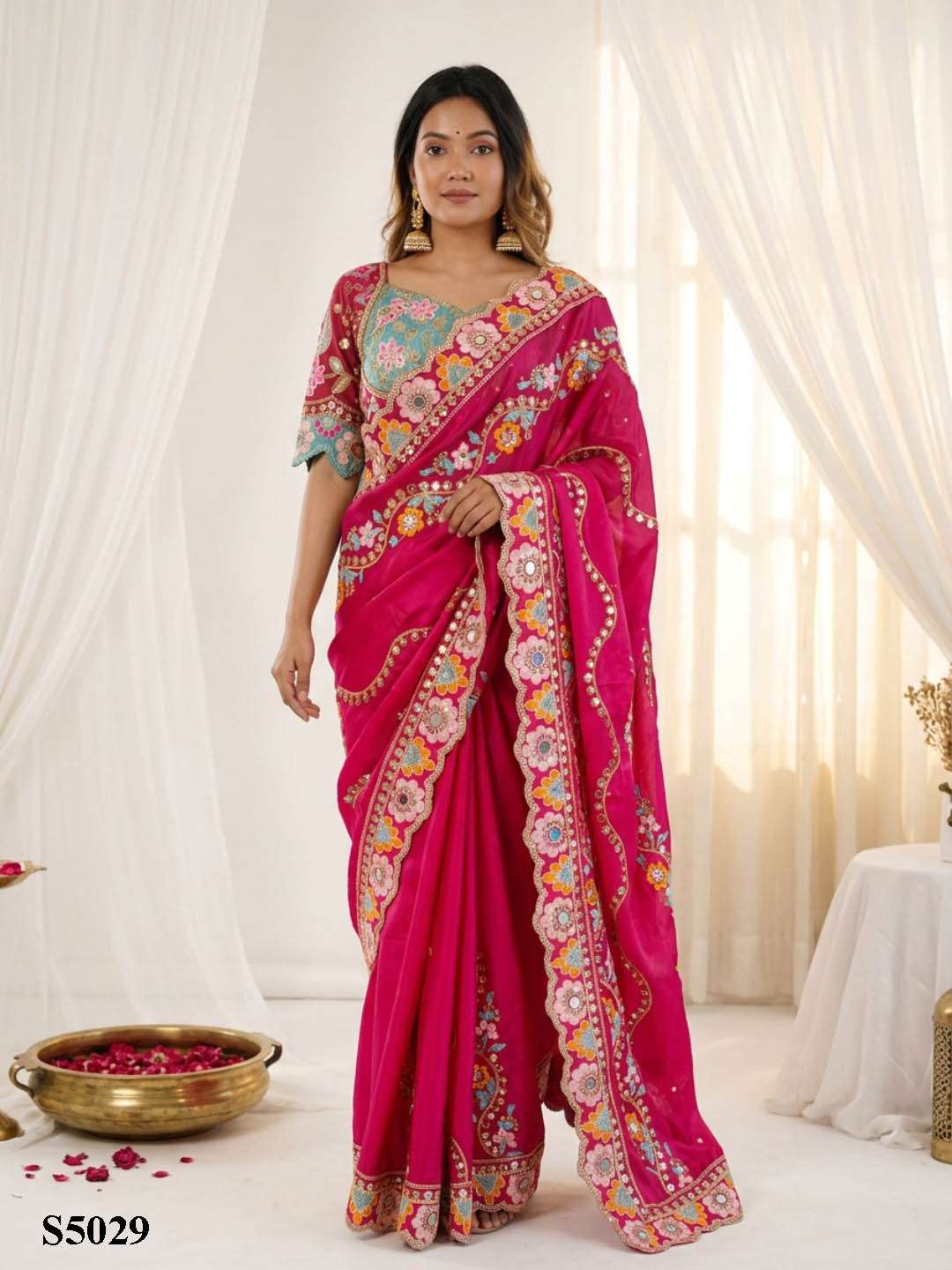 Mahotsav Disha Rangoli Silk Embroidery Saree Collection - Amrah Wholesale