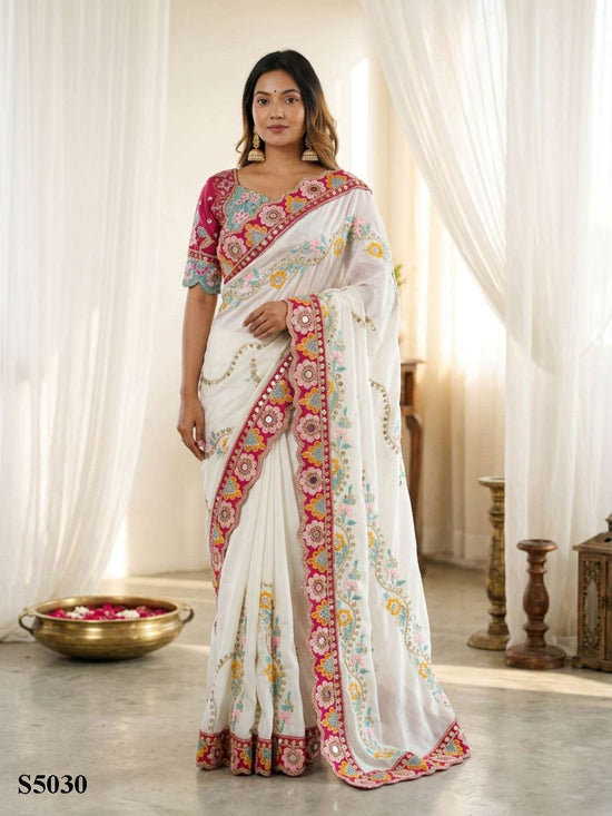 Mahotsav Disha Rangoli Silk Embroidery Saree Collection - Amrah Wholesale