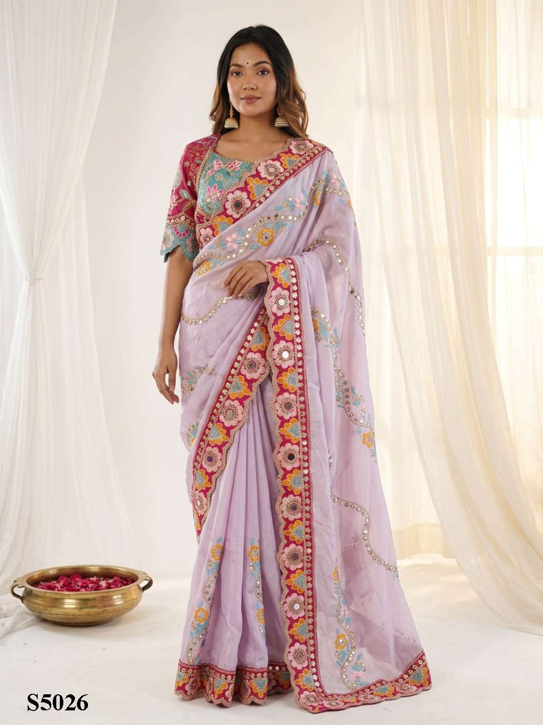 Mahotsav Disha Rangoli Silk Embroidery Saree Collection - Amrah Wholesale
