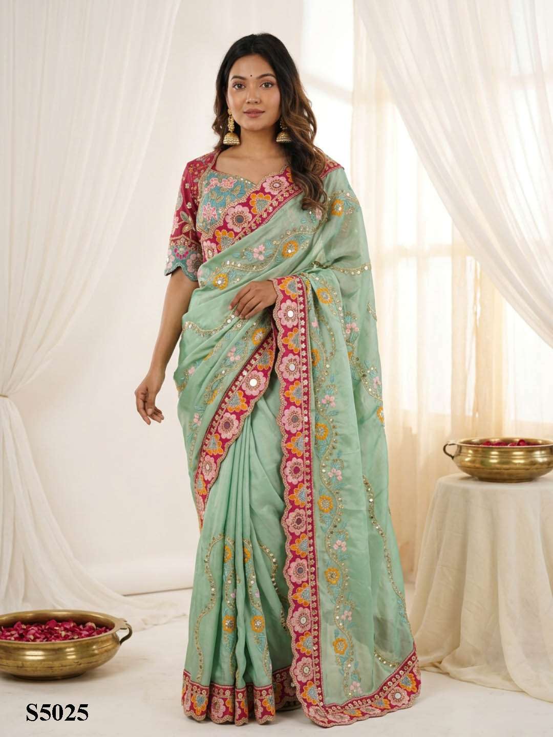 Mahotsav Disha Rangoli Silk Embroidery Saree Collection - Amrah Wholesale