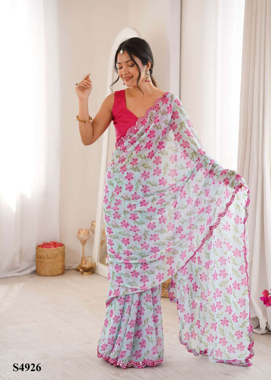 MAHOTSAV EESHA Georgette Printed Sarees - Amrah Wholesale