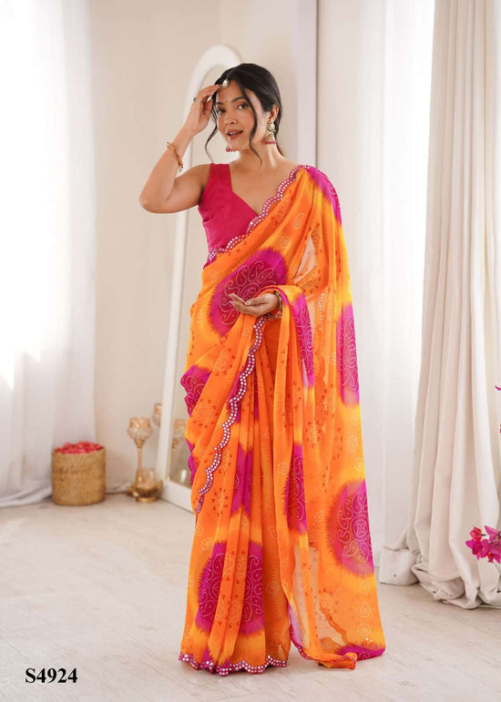 MAHOTSAV EESHA Georgette Printed Sarees - Amrah Wholesale