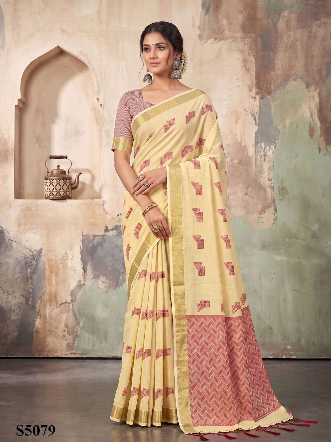 Mahotsav Elle Linen Printed Saree - Amrah Wholesale