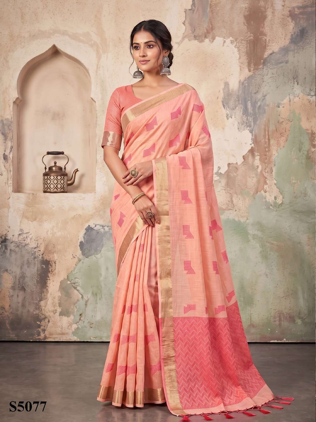 Mahotsav Elle Linen Printed Saree - Amrah Wholesale