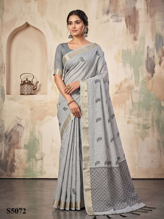 Mahotsav Elle Linen Printed Saree - Amrah Wholesale