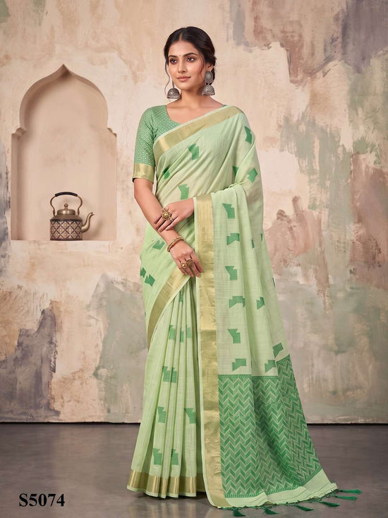 Mahotsav Elle Linen Printed Saree - Amrah Wholesale