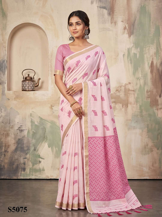 Mahotsav Elle Linen Printed Saree - Amrah Wholesale