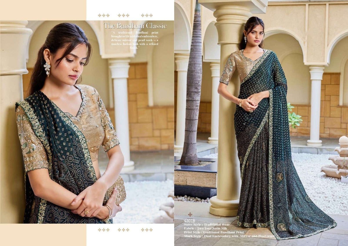 Mahotsav Iris Satin Silk Embroidery Saree