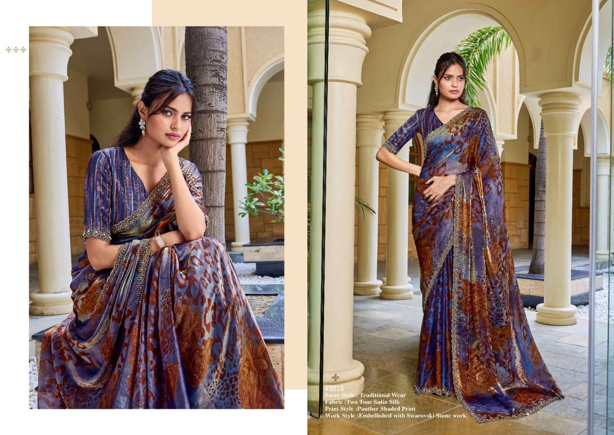 Mahotsav Iris Satin Silk Embroidery Saree