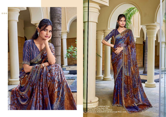Mahotsav Iris Satin Silk Embroidery Saree