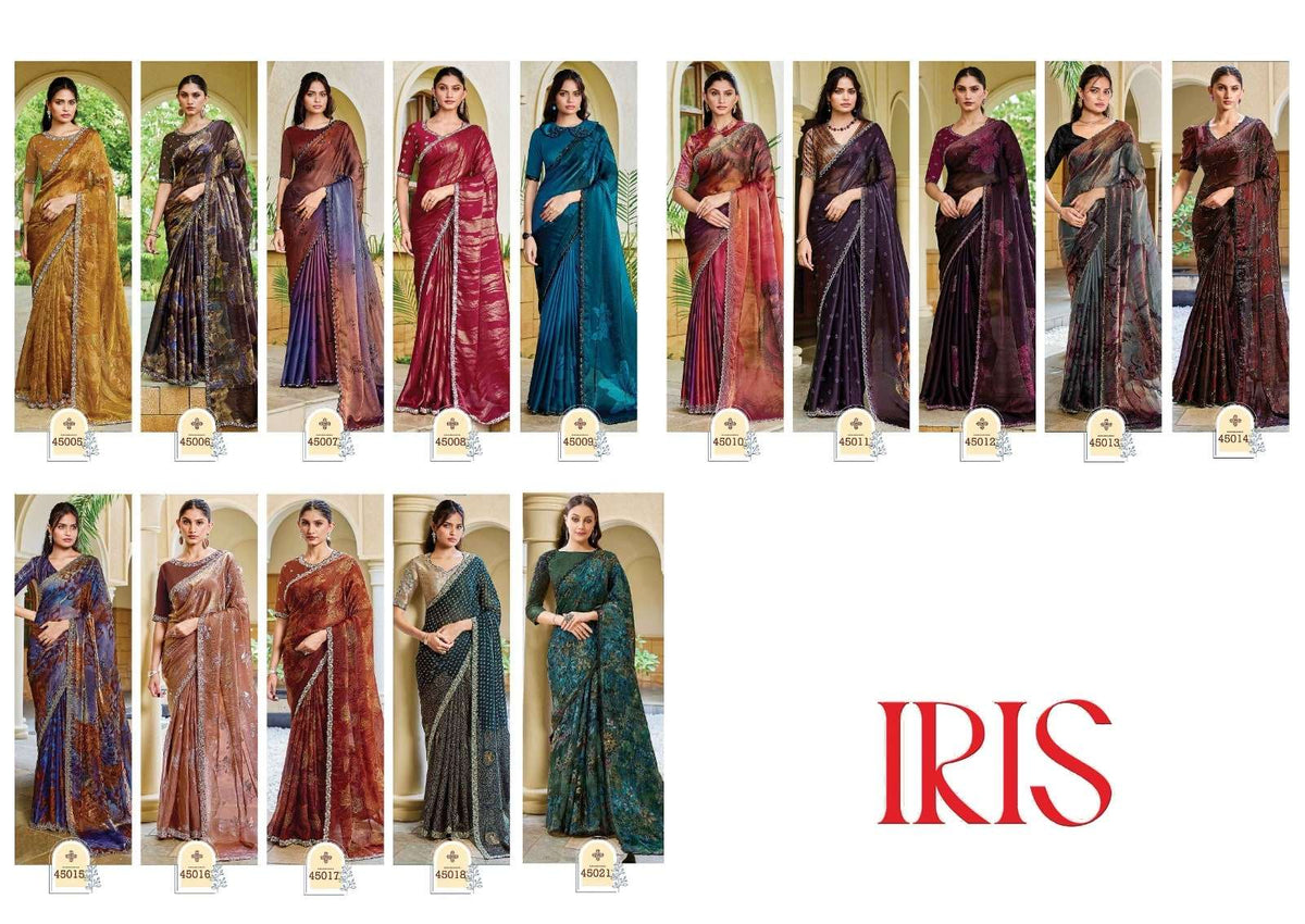 Mahotsav Iris Satin Silk Embroidery Saree