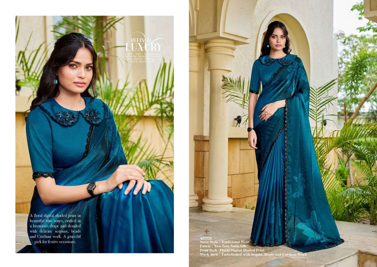 Mahotsav Iris Satin Silk Embroidery Saree