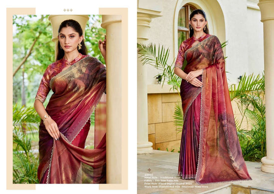 Mahotsav Iris Satin Silk Embroidery Saree