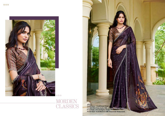 Mahotsav Iris Satin Silk Embroidery Saree