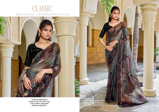 Mahotsav Iris Satin Silk Embroidery Saree