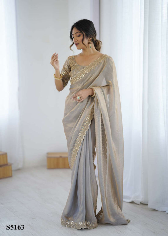 Mahotsav Kaveri Fandy Satin Embroidered Saree