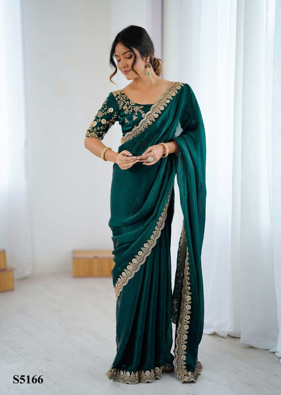 Mahotsav Kaveri Fandy Satin Embroidered Saree