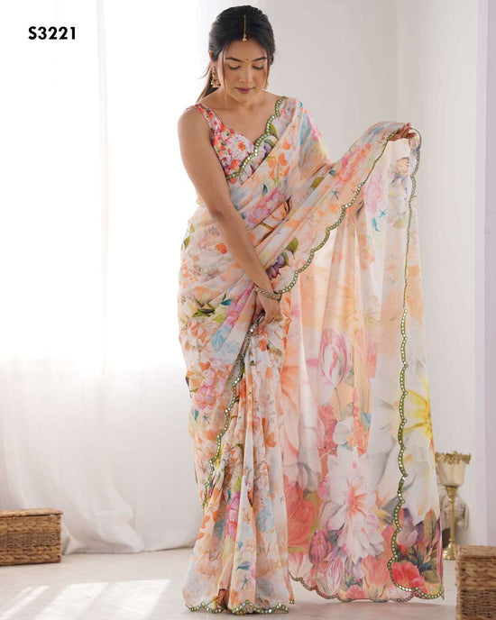 Mahotsav Kriti Soft Chinon Silk Printed Saree