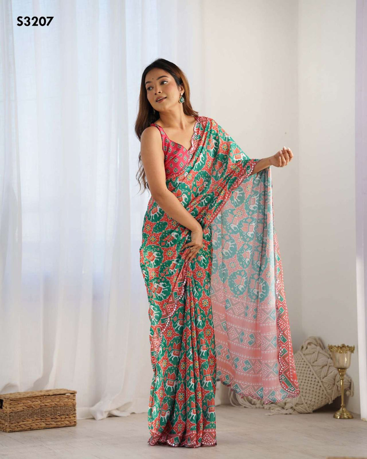 Mahotsav Kriti Soft Chinon Silk Printed Saree