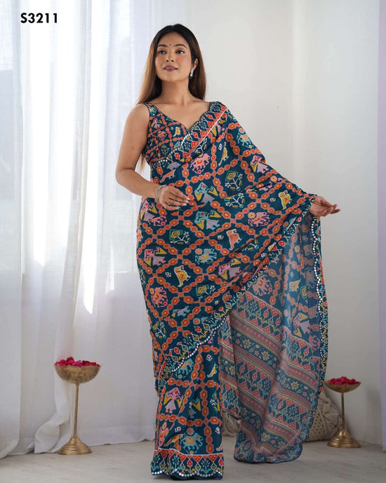Mahotsav Kriti Soft Chinon Silk Printed Saree