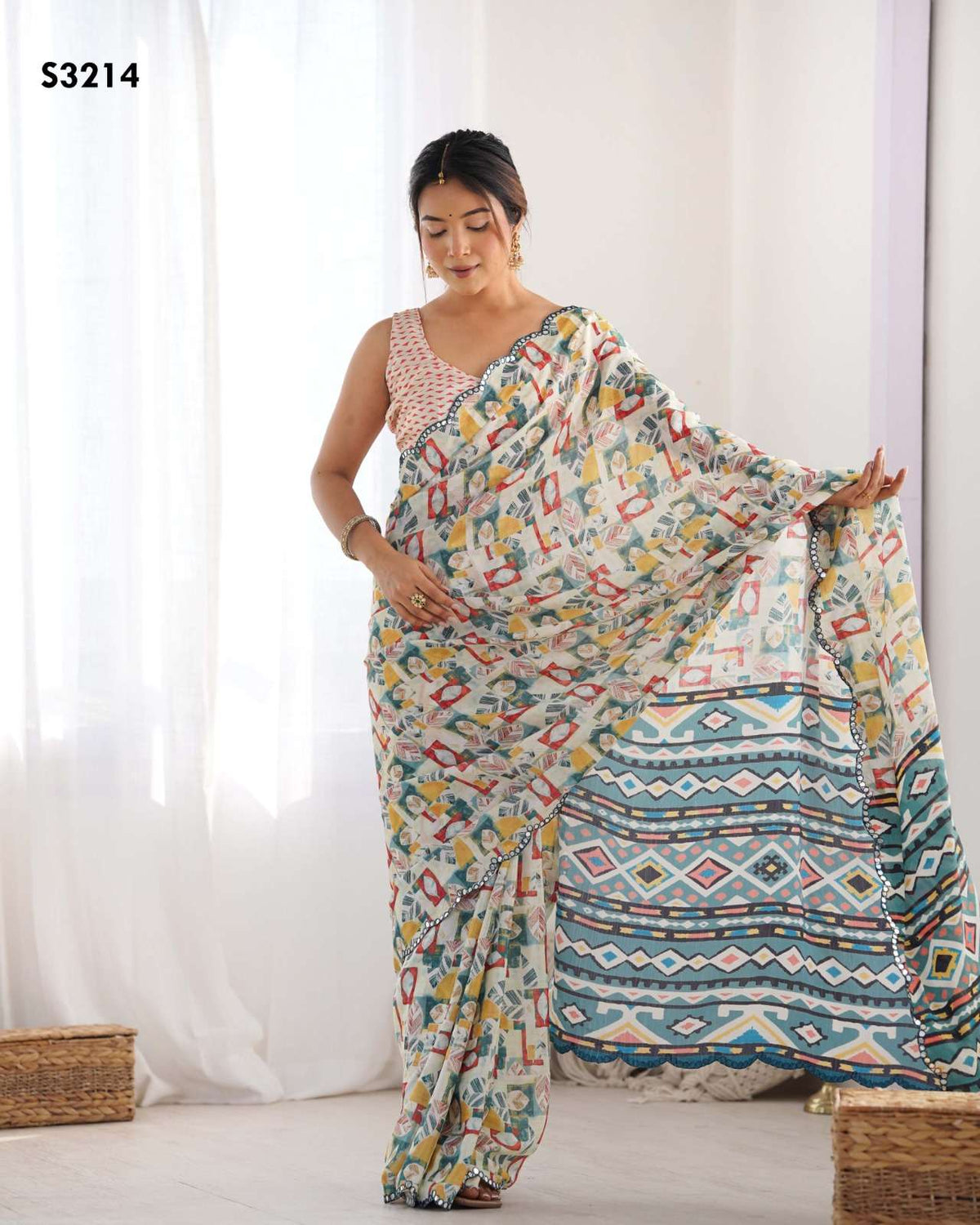 Mahotsav Kriti Soft Chinon Silk Printed Saree