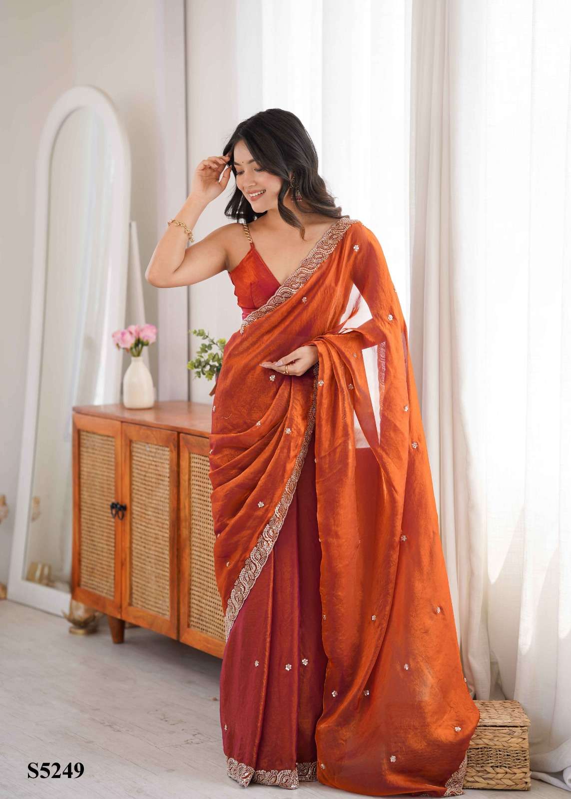 MAHOTSAV MALINI Fandy Satin Embroidery Premium Sarees