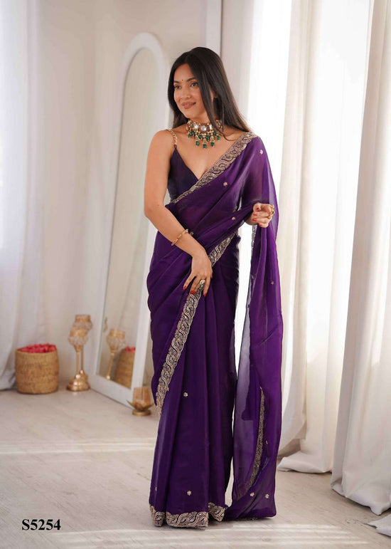 MAHOTSAV MALINI Fandy Satin Embroidery Premium Sarees