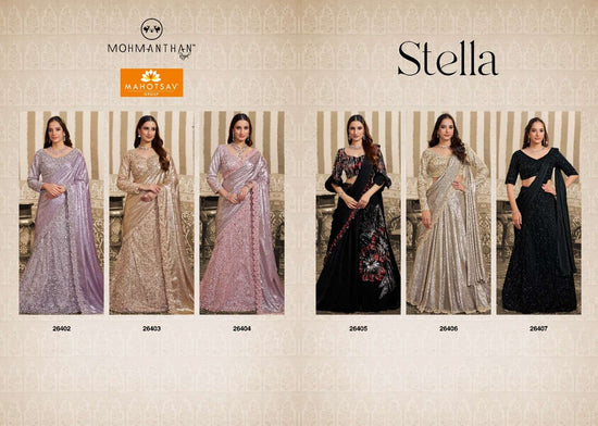 Mahotsav Mohmanthan 26400 Stella Foil Satin Embroidery Saree - Amrah Wholesale