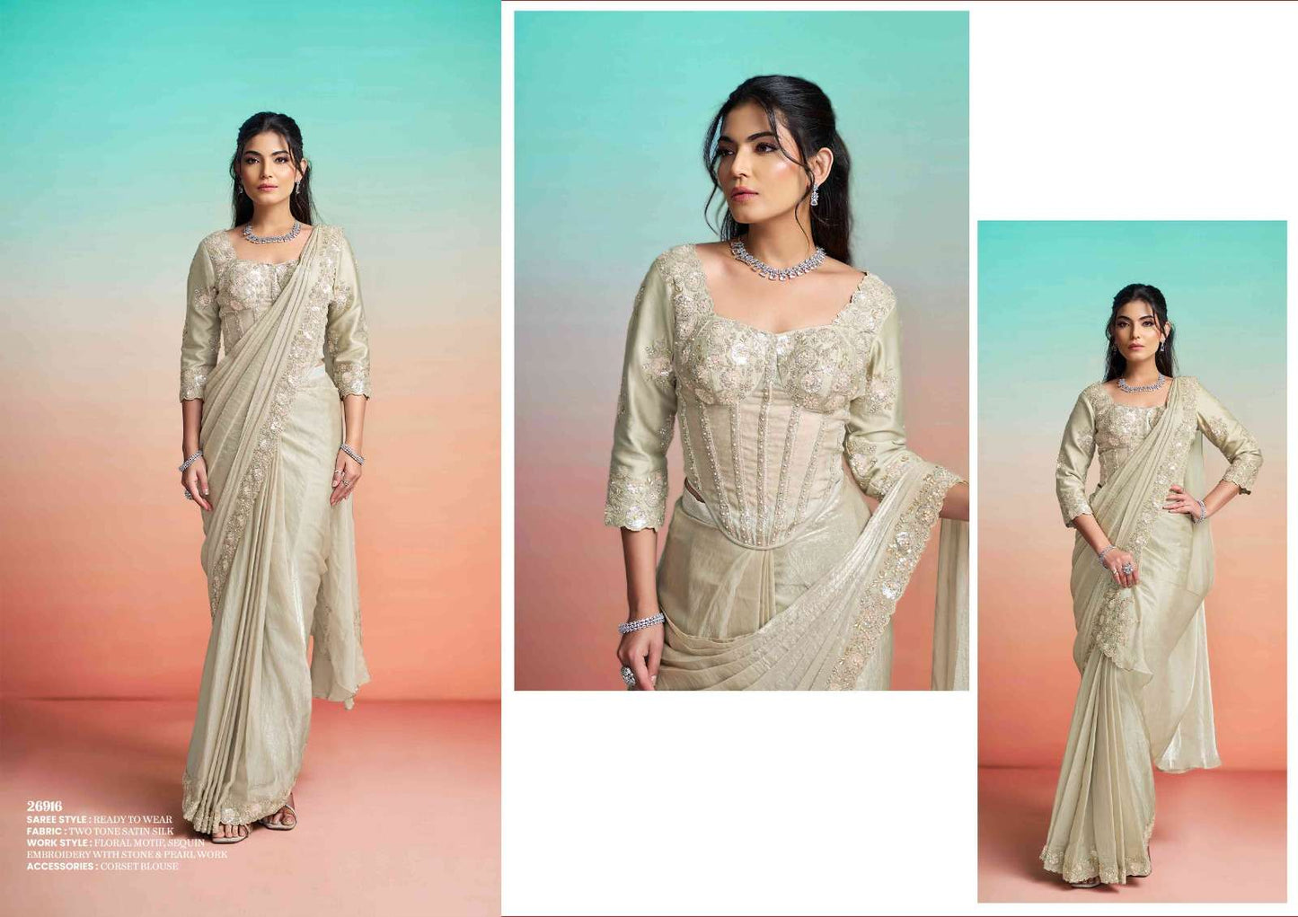 Mahotsav Mohmanthan Satin Silk Embroidered Saree Wholesale