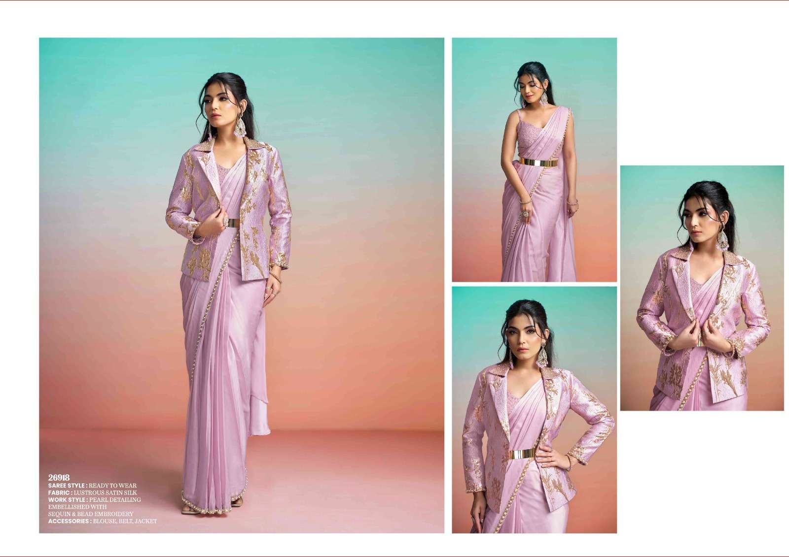 Mahotsav Mohmanthan Satin Silk Embroidered Saree Wholesale
