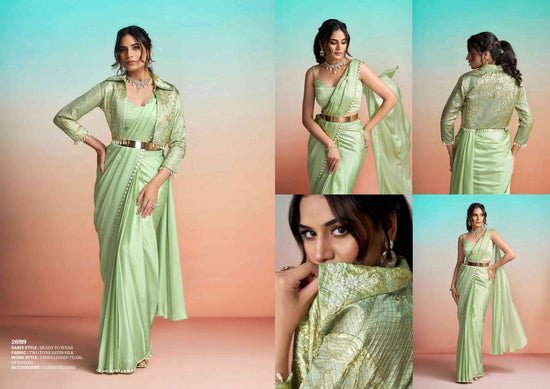 Mahotsav Mohmanthan Satin Silk Embroidered Saree Wholesale