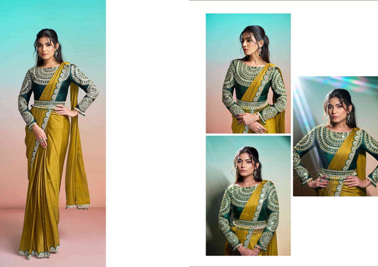 Mahotsav Mohmanthan Satin Silk Embroidered Saree Wholesale
