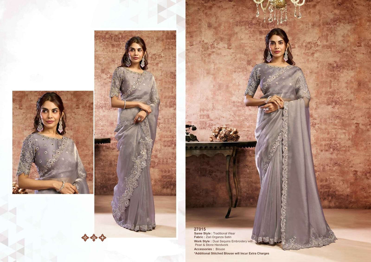 Mahotsav Nayab Organza Satin Embroidery Saree