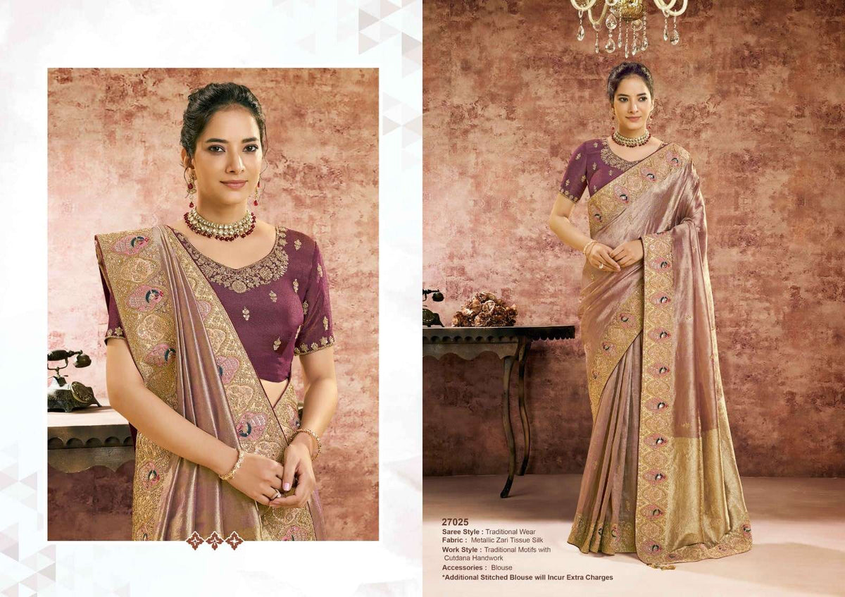 Mahotsav Nayab Organza Satin Embroidery Saree