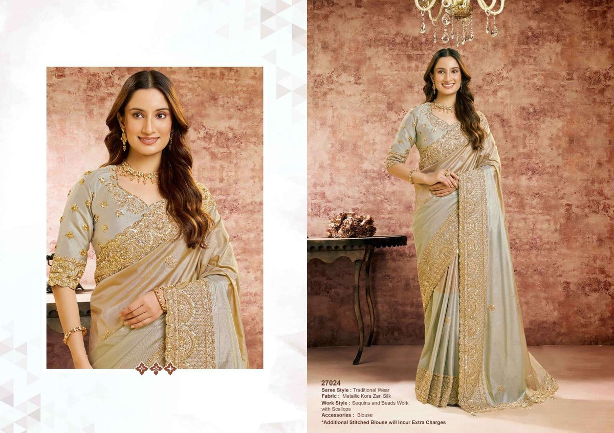 Mahotsav Nayab Organza Satin Embroidery Saree