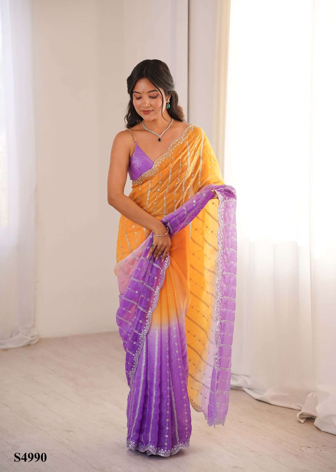 Mahotsav Neelu Fandy Satin Embroidery Saree Collection - Amrah Wholesale