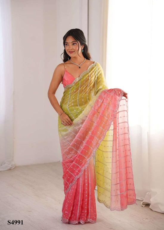 Mahotsav Neelu Fandy Satin Embroidery Saree Collection - Amrah Wholesale